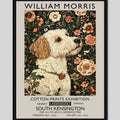 Cuadro Perro Flores William Morris Art & Craft 3 Exposición Marco Negro