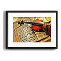 Cuadro Violin Musica Classica Orquesta Maestro Con Paspartú Marco Negro