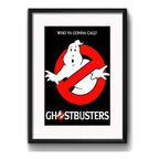 Cuadro Ghostbusters Cazafantasmas Pelicula Con Paspartú Modelo 2 Con Marco Negro