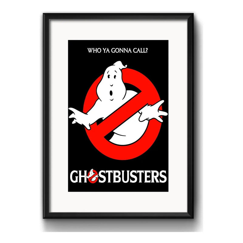 Cuadro Ghostbusters Cazafantasmas Pelicula Con Paspartú Modelo 2 Con Marco Negro