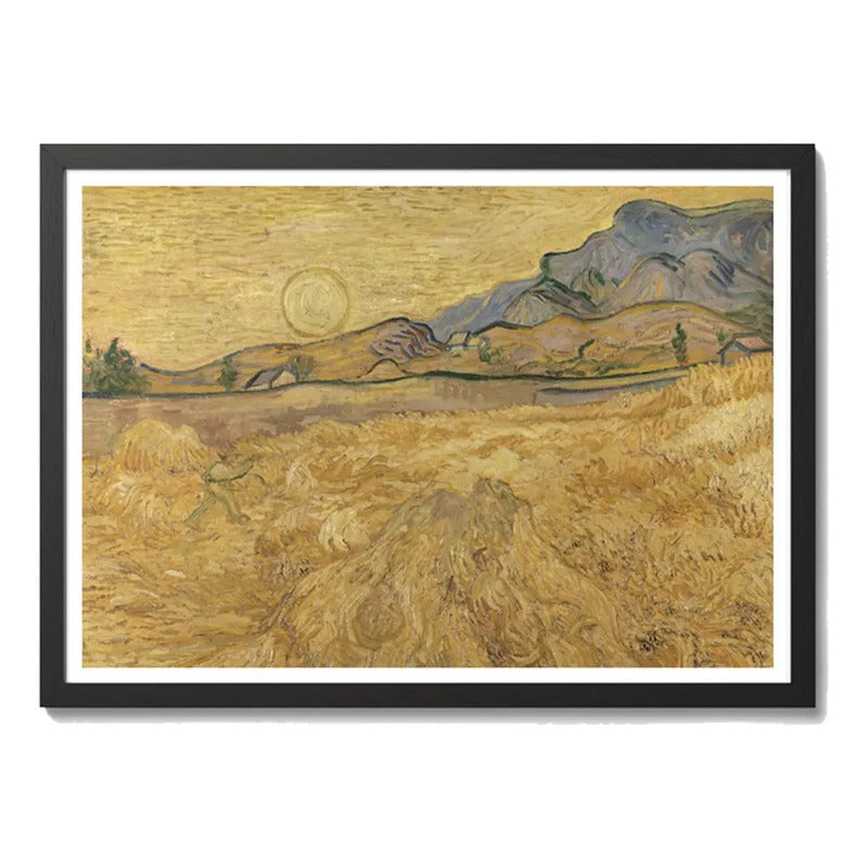 Cuadro Para Living Cocina Estudio Decoracion Moderna Nude Van Gogh Campo De Trigo Color Beige Con Marco Negro