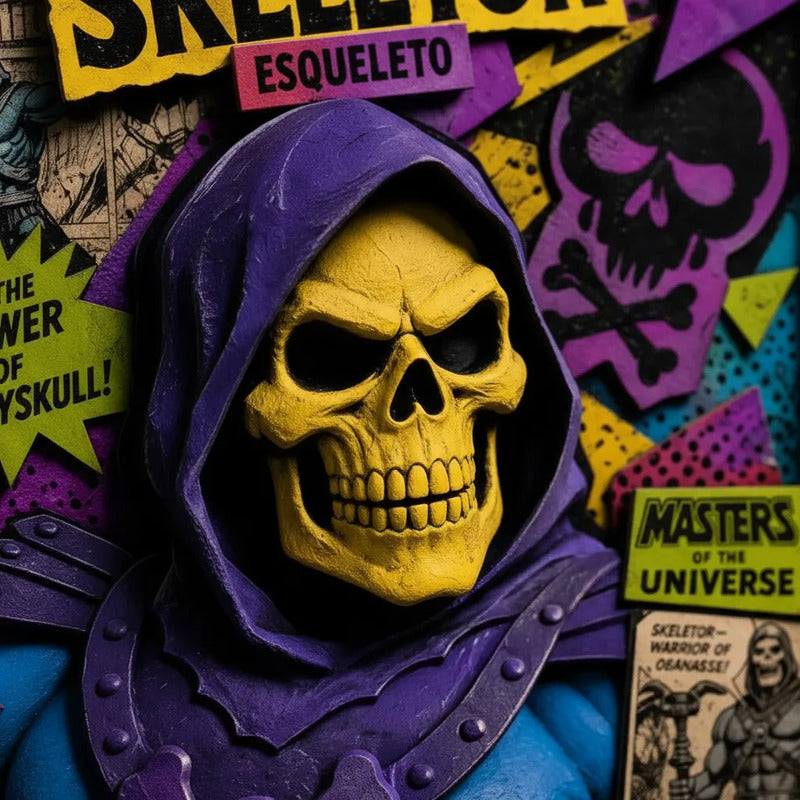 Cuadro Skeletor Masters Of Universe Serie Tv Arte Efecto 3d Marco Negro