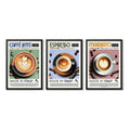 Set 3 Cuadros Cafe Made In Italy Arte Italia Cocina Vintage Marco Negro