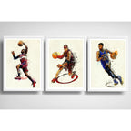 Set 3 Cuadros Basket Pop Art Nba Baloncesto Club Deportes B2