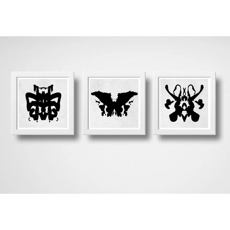 Set 3 Cuadros Test De Rorschach Psicología Psiquiatría Psico