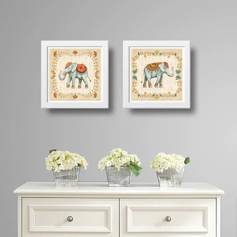 Set 2 Cuadros Elefante India Hindu Arte Decoracion