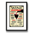 Cuadro Vinos Del Mundo Retro Arte Decoracion Con Paspartú Marco Negro