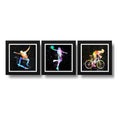 Set 3 Cuadros Basket Skate Bicicleta Pop Art Deportes Decora