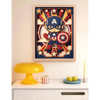 Cuadro Capitan America Superheroes 3d Dormitorio Infantil Marco Negro