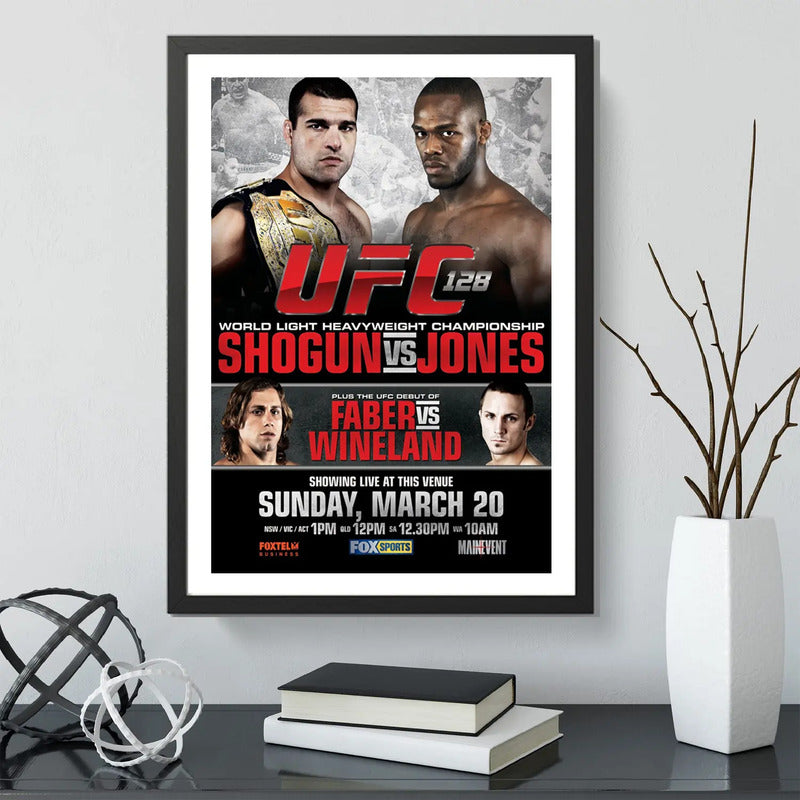 Cuadro Ufc Fight Peleas Famosas Retro Mma Deporte Coleccion Ufc 135 Jon Jones Vs Rampage Jackson Negro