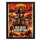 Cuadro Red Dead Redemption Videojuego Ps Art Game Decoracion Marco Negro