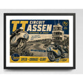 Cuadro Assen Moto Gp Circuito Carrera Pista Autodromo Retro Marco Negro