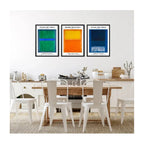 Set 3 Cuadros Living Dormitorio Mark Rothko Arte Abstracto Marco Negro