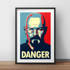 Cuadro Heisenberg Pop Art Danger Breaking Bad Con Paspartú Marco Negro
