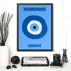 Cuadro Ojo Griego Turco Protección Mal Feng Shui Decoracion Marco Negro