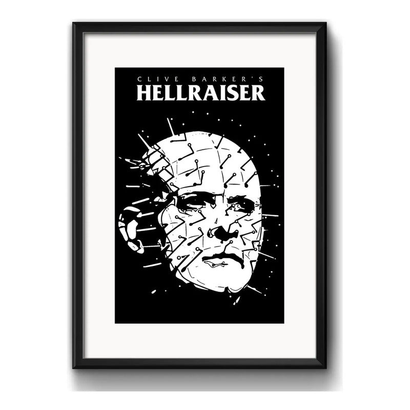 Cuadro Hellraiser Clive Barker Terror Pelicula Con Paspartú Marco Negro