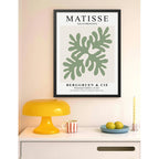 Cuadro Dormitorio Living Matisse Bs3 Tonos Verde Beige Claro Marco Negro