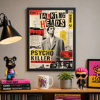 Cuadro Talking Heads Cancion Psycho Killer Punk Rock Vintage Marco Negro