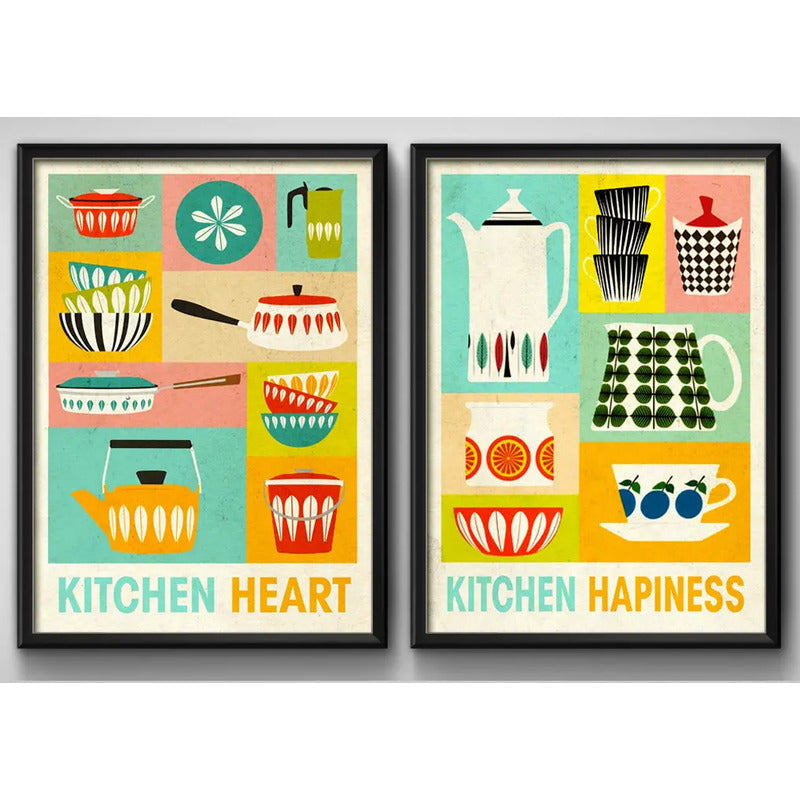 Set 2 Cuadros Cocina Escandinavo Kitchen Decoración Hogar