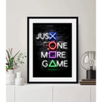 Cuadro Game Room Frases Gamer Videojuego Geek Art Decoracion Just One More Game Marco Negro