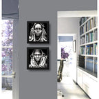 Set 2 Cuadros Africanos Blanco Y Negro Etnico Decoracion Brs