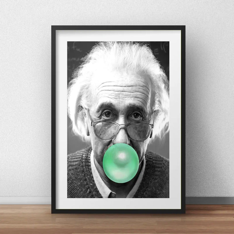 Cuadro Albert Einstein Chicle Pop Art Decoracion Paspartú