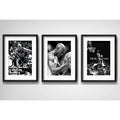 Set 3 Cuadros Michael Jordan Basket Frases 53x43cm Paspartu Marco Negro