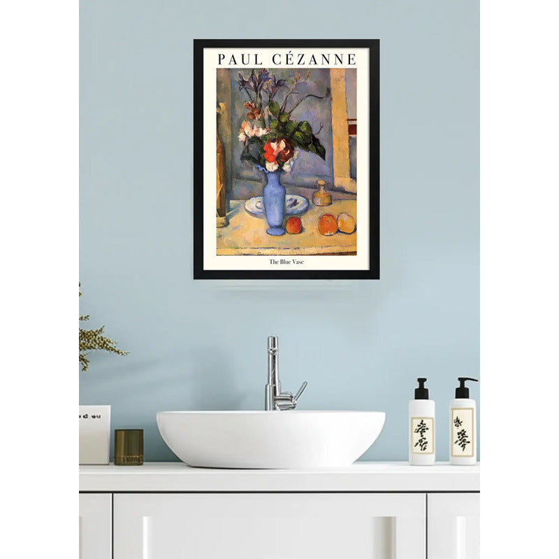 Cuadro Dormitorio Living Paul Cézanne El Jarrón Azul Flores Marco Negro