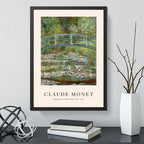 Cuadro Dormitorio Living Claude Monet Los Nenúfares Flores Marco Negro