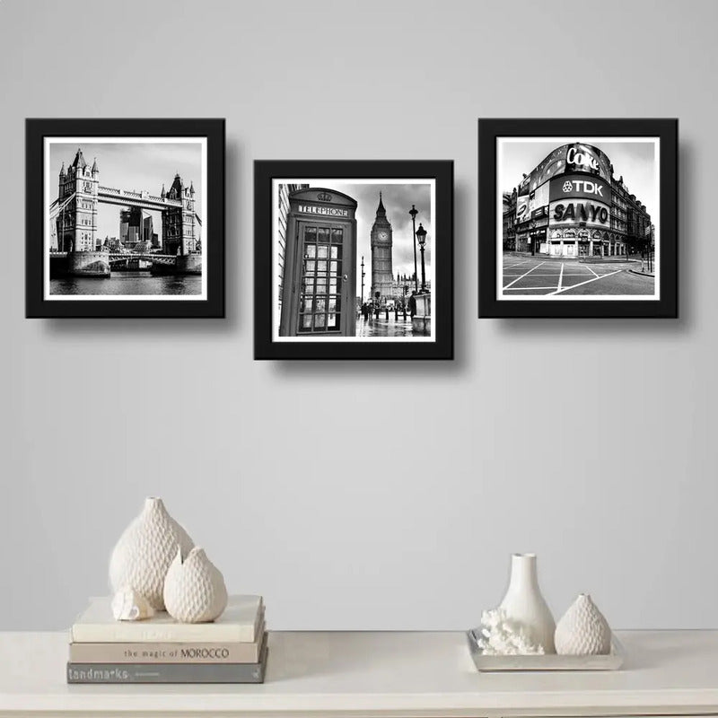 Set 3 Cuadros Londres Big Ben Tower Bridge Piccadilly Decora