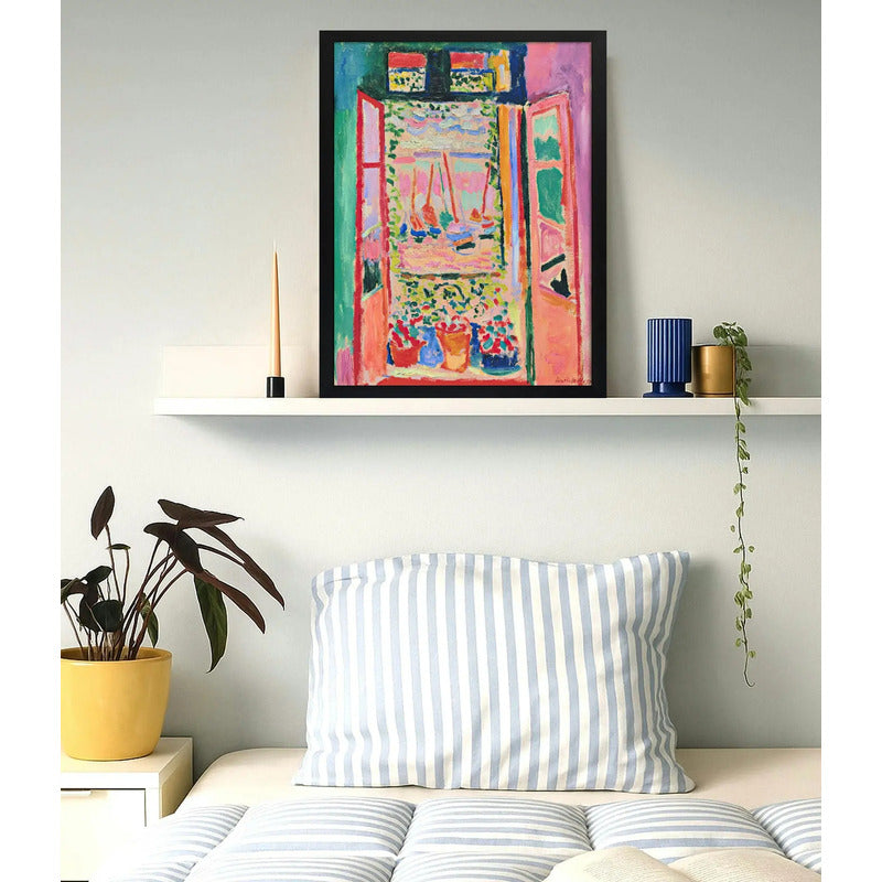 Cuadro Dormitorio Living Matisse Vista Desde La Ventana Arte Marco Negro