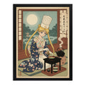 Cuadro Sailor Moon De Kimono Mate Cocina Anime Arte Japonés Marco Negro