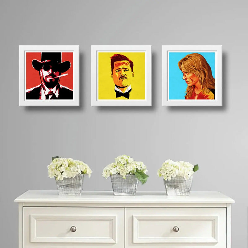 Set 3 Cuadros Tarantino Pop Art Peliculas Cine Decoracion