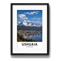 Cuadro Ushuaia Tierra Fuego Argentina Ciudad Con Paspartú Marco Negro