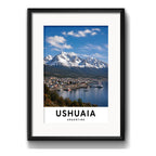 Cuadro Ushuaia Tierra Fuego Argentina Ciudad Con Paspartú Marco Negro