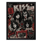 Cuadro Kiss Banda Miembros Icónicos Rock Arte Vintage Marco Negro