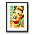 Cuadro Carmen Miranda Brasil Samba Decoracion Con Paspartú Marco Negro