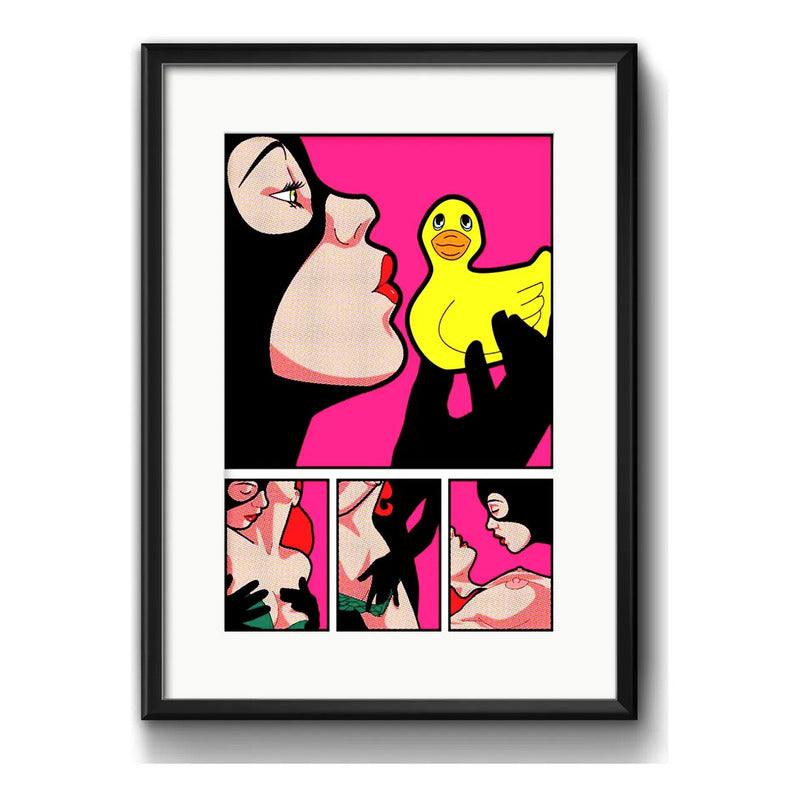 Cuadro Catwoman Pop Art Comics Gatubela Heroes Con Paspartú Marco Negro