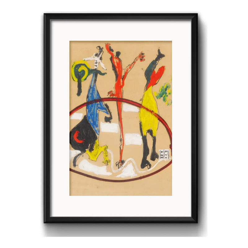 Cuadro Jackson Pollock Abstracto Brs10 53x43cm Con Paspartú Marco Negro