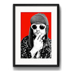 Cuadro Kurt Cobain Nirvana Rock Musica Brs2 Con Paspartú Marco Negro