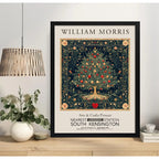 Cuadro Decoracion Arbol Navidad William Morris Navidena 2 Marco Negro