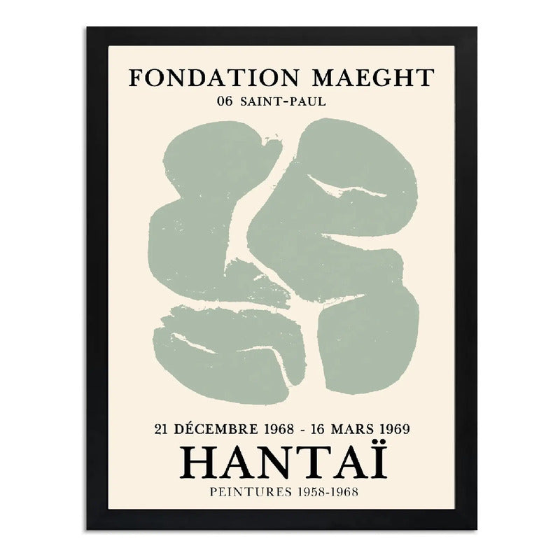Cuadro Hantai Saint Paul Maeght Abstracto Tonos Suaves Arte Marco Negro