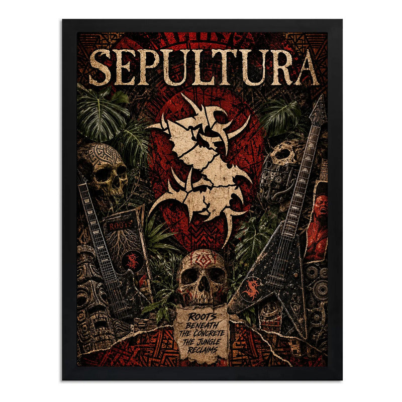 Cuadro Sepultura Roots Banda Death Metal Brasil Rock Vintage Marco Negro