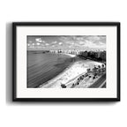 Cuadro Montevideo Pocitos Foto Blanco Y Negro Con Paspartú Marco Negro