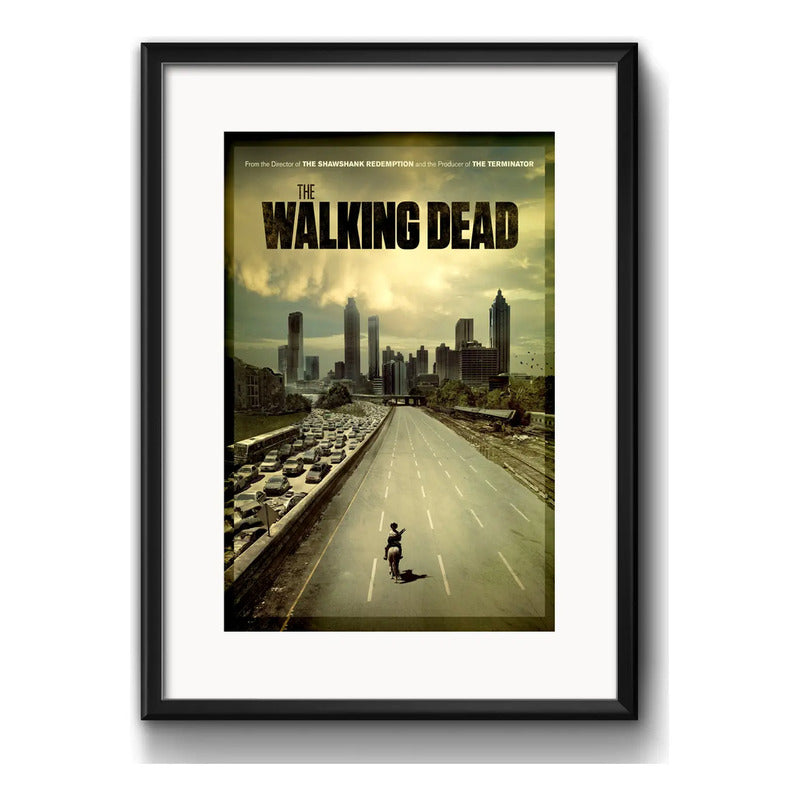 Cuadro The Walking Dead Serie Tv Br2 Decoracion Con Paspartú Marco Negro