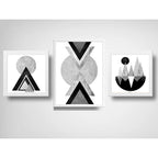 Set 3 Cuadros Geometrico Escandinavo Abstracto Decoracion B4