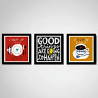 Set 3 Cuadros Cocina Pop Art Frases Cafe Comedor Decoracion