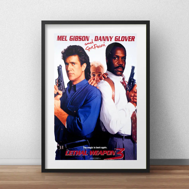 Cuadro Arma Mortal 3 Lethal Weapon Pelicula Con Paspartú Marco Negro