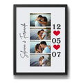 Cuadro Personalizado 4 Fotos Amor Pareja Fecha Nombres Love Marco Negro