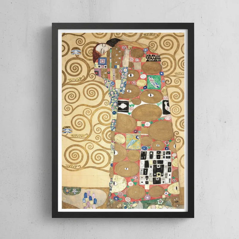 Cuadro Para Living Cocina Estudio Decoracion Moderna Nude Gustav Klimt Lovers Color Beige Con Marco Negro